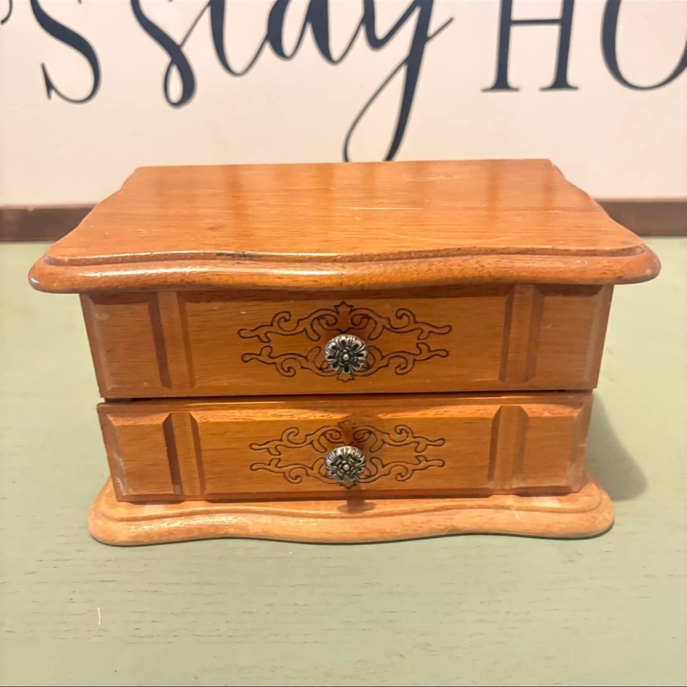 Wooden Storage Box with Drawers